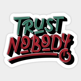 Trust No One  Typography Design Sticker